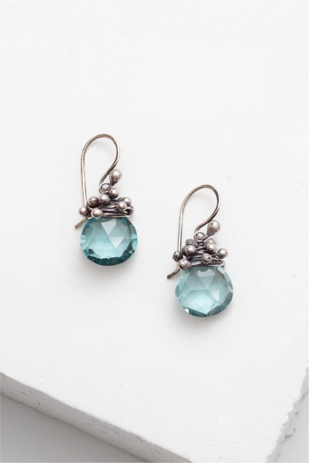 Aqua Quartz Swarm Earrings