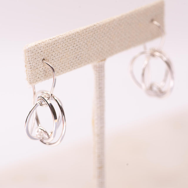 Wrapped Wire Tangle Gold Earrings