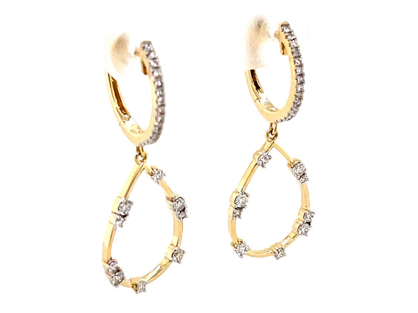 Diamond Pear Dangle Earrings