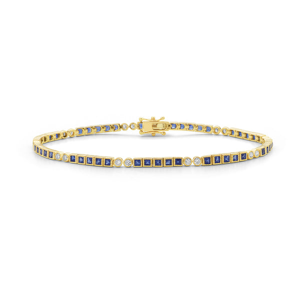 Sapphire and Diamond Tennis Bracelet