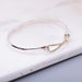 Mixed-Metal Hammered X-link Catch Bracelet