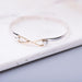 Mixed-Metal Hammered X-link Catch Bracelet