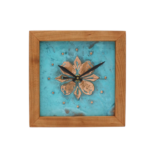 Dogwood Patina Box Clock