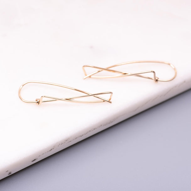 Thin X French Back Earring