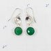 Emerald Hammered Circle Earrings