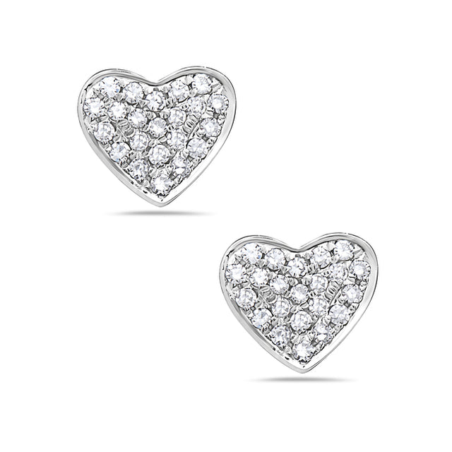 Pave Diamond Heart Earrings
