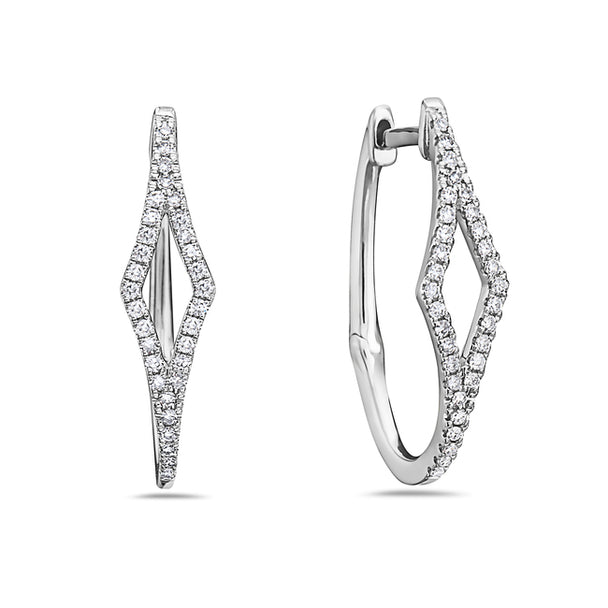 Marquise Shaped Diamond Huggies