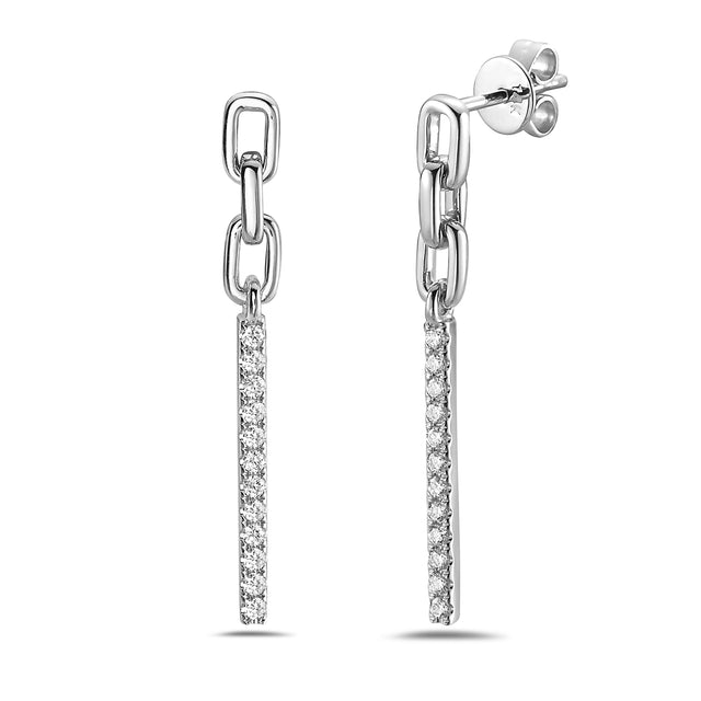 Paperclip Diamond Chain Earrings