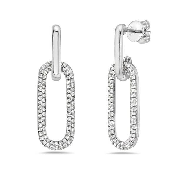 Diamond Paperclip Post Earrings