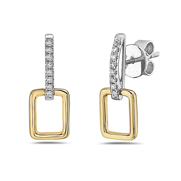 Diamond Paperclip Post Earrings