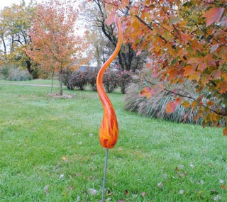 Small Flame Sculpture Red Orange