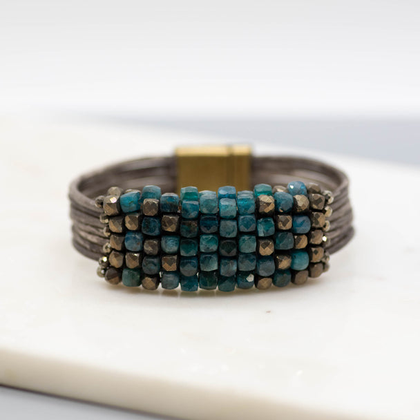 Apatite and Pyrite Bracelet
