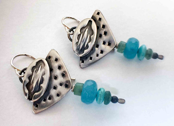 Amazonite and Turquoise Earrings