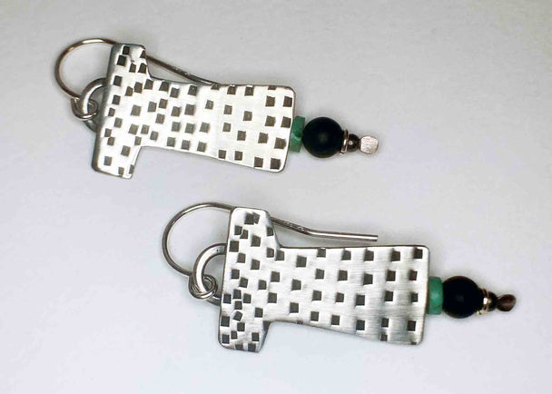 Turquoise and Onyx Earrings