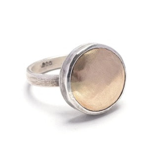 Hammered Gold Fill Bezel Ring