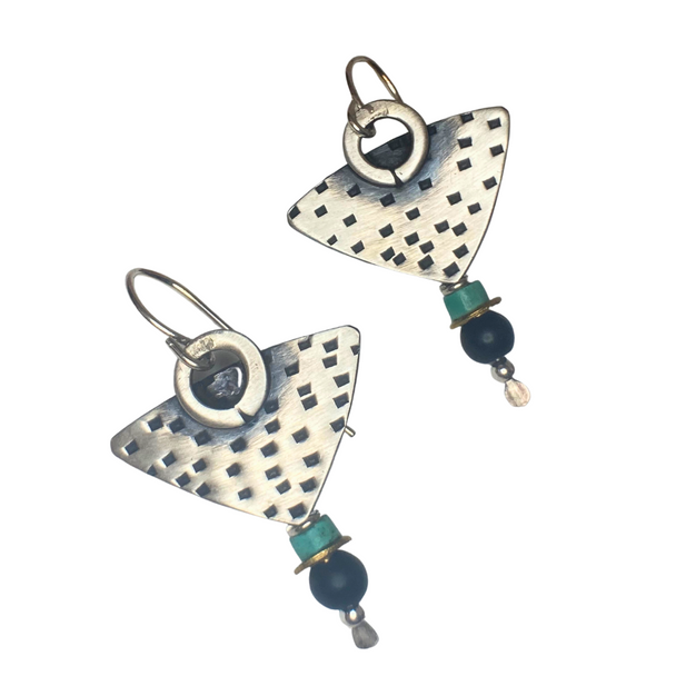 Turquoise and Onyx Earrings