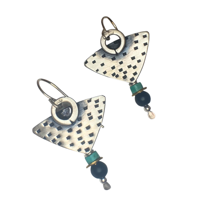 Turquoise and Onyx Earrings