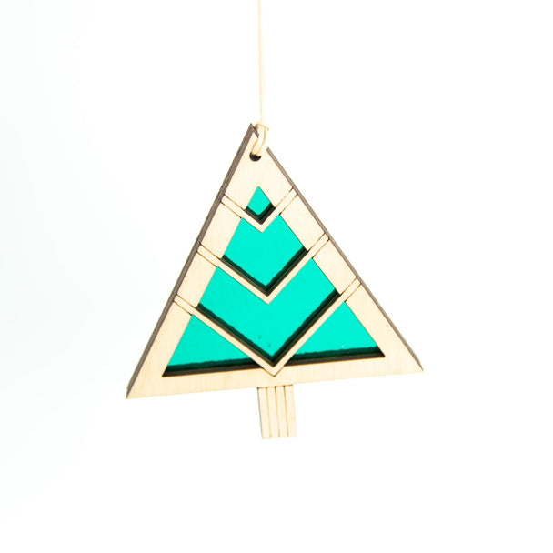 Smooth Tree Ornament-V Branch Emerald