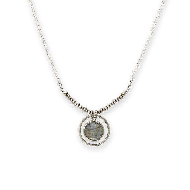 Labradorite Coin Necklace