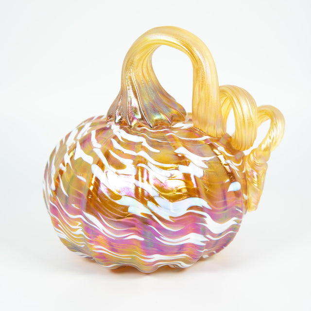 Gold and White Iridescent Pumpkin