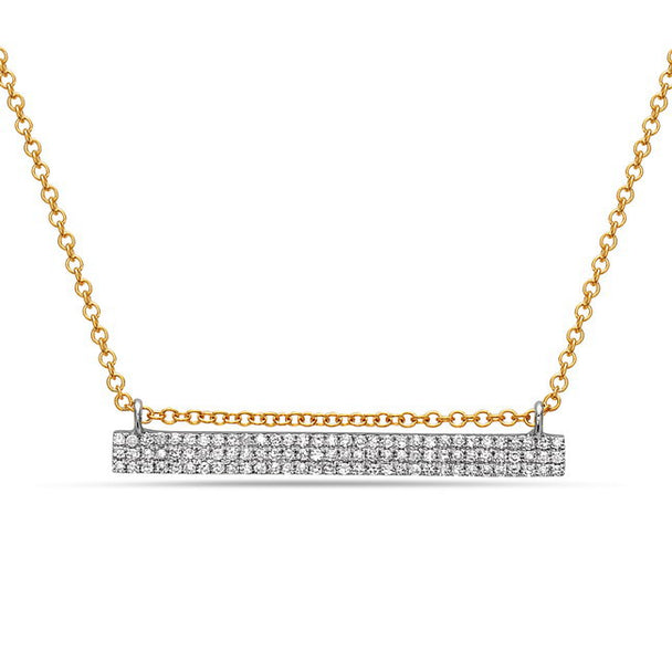 Two Tone Diamond Bar Necklace