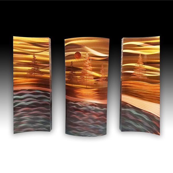 North Shore Lake Triptych 47X50