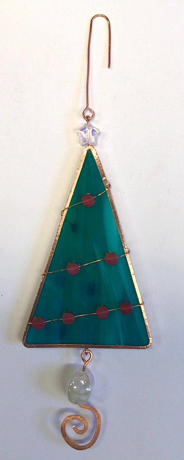 Green Glass Tree Ornament
