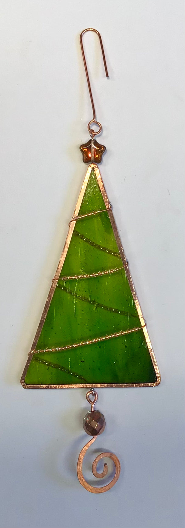 Green Glass Tree Ornament