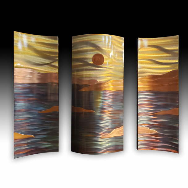 Ocean Horizon II Triptych 26X36