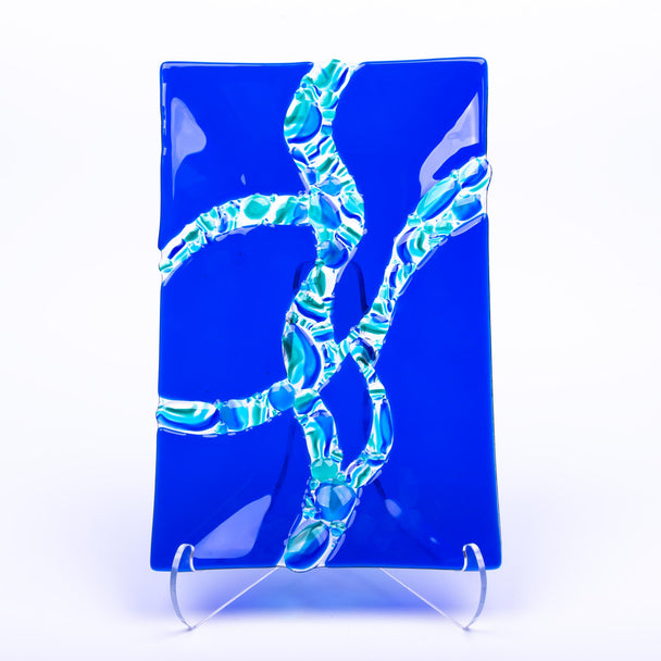 Cobalt Bubbles Platter