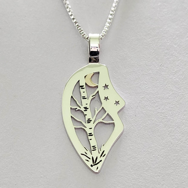 Birch and Dragonfly Necklace