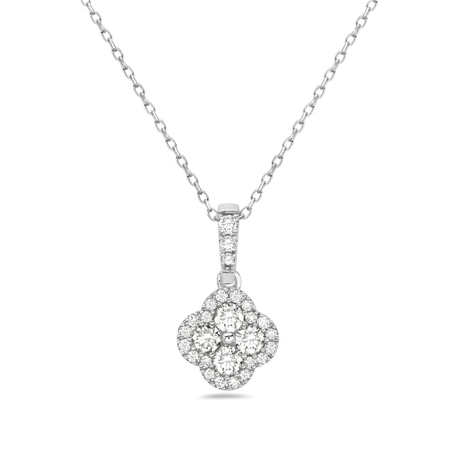 Diamond Clover Pendant Necklace