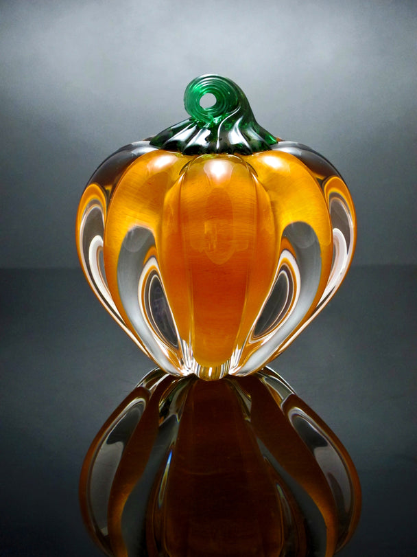 Small Orange Glass Pumpkin