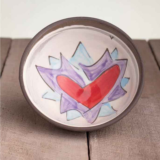 Flaming Heart Small Bowl Violet Flame