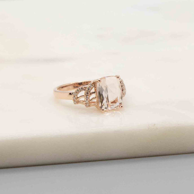 Morganite and Diamond Cocktail Ring