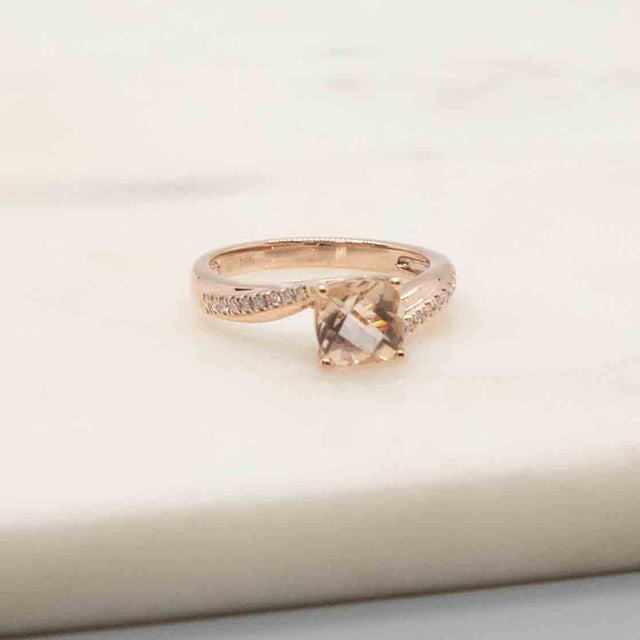 Morganite and Diamond Ring