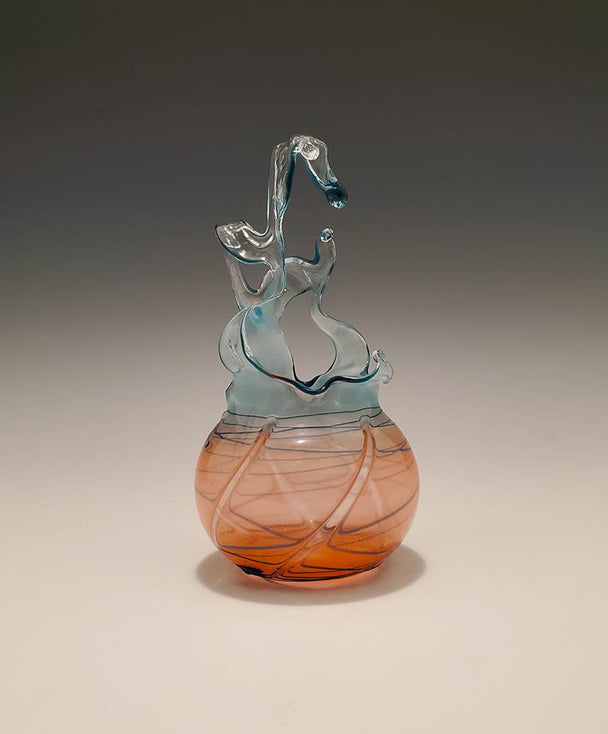 Teal Orange Raindrop Votive