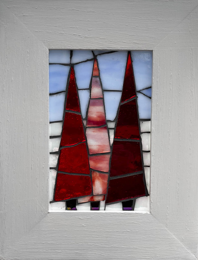 Red Tree Mosaic Window
