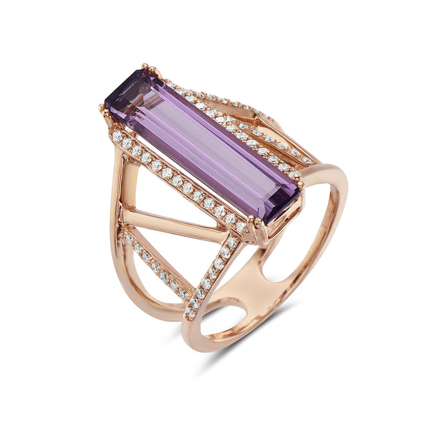 Amethyst and Diamond Ring