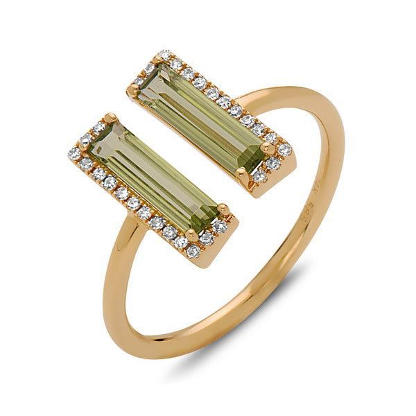 Peridot and Diamond Ring