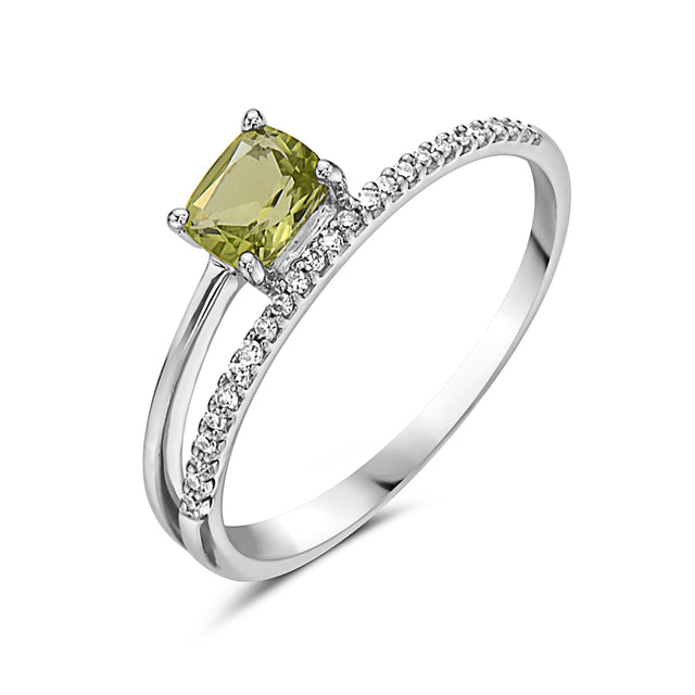 Peridot and Diamond Ring