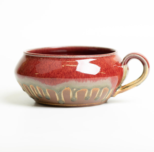 Soup Mug - Red Peacock