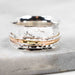 Slant Rivet Spinner Ring