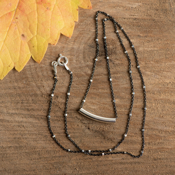 Sterling Silver Simple Curve Necklace