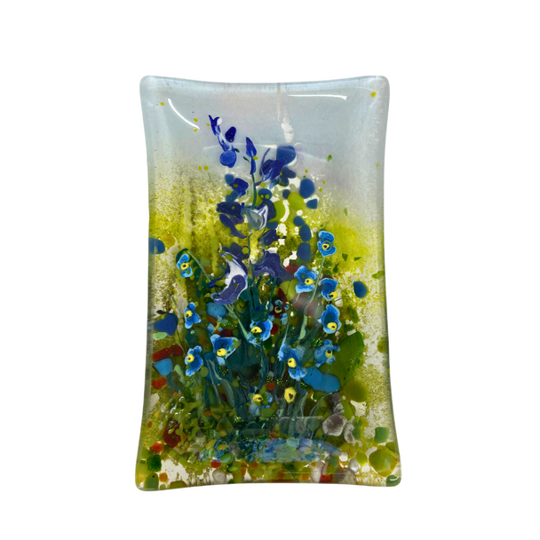 Purple Sky Blue Wildflower Small Dish