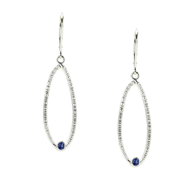 Tanzanite Textured Earrings