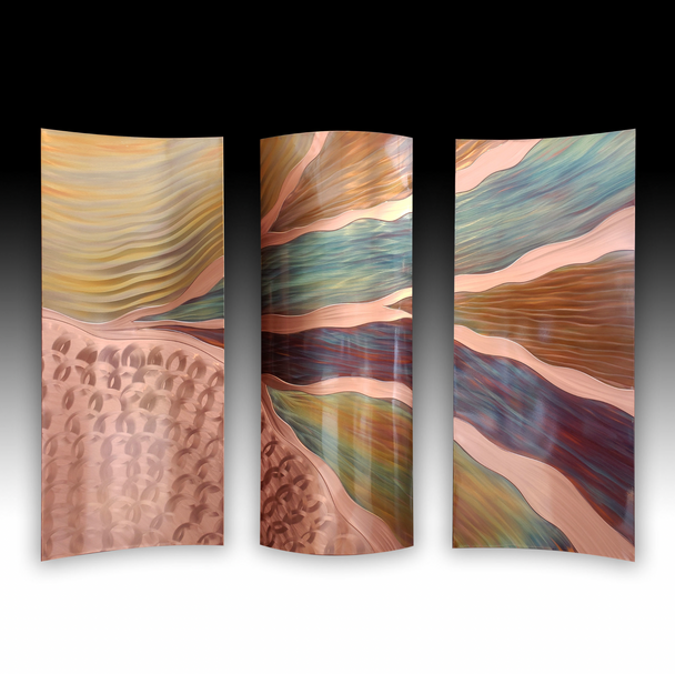 Yellow Wandering Triptych 35X50