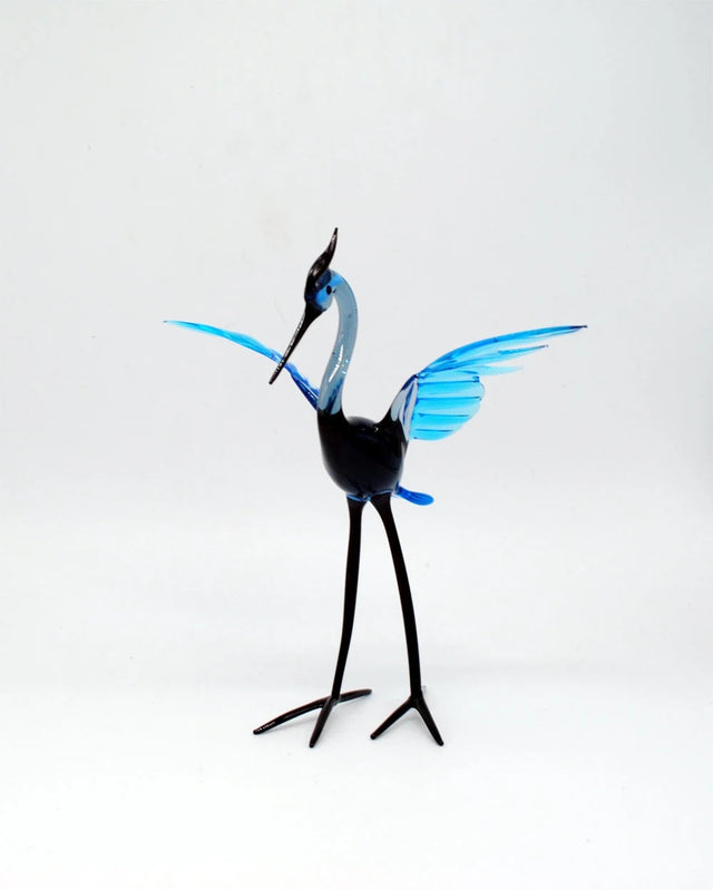 Wings Out Standing Blue Heron