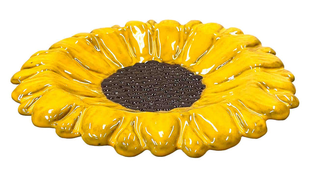 Yellow Sunflower Bird Bath Bowl
