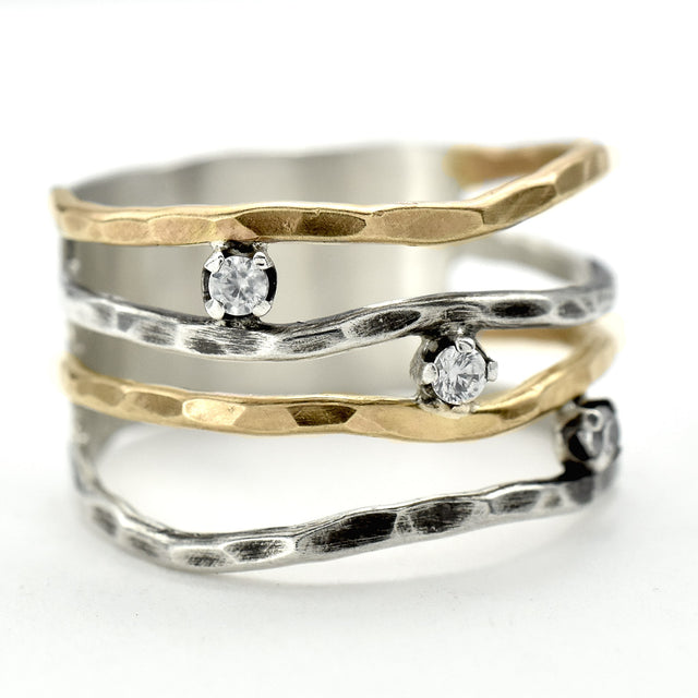 Sparkling Waves Ring